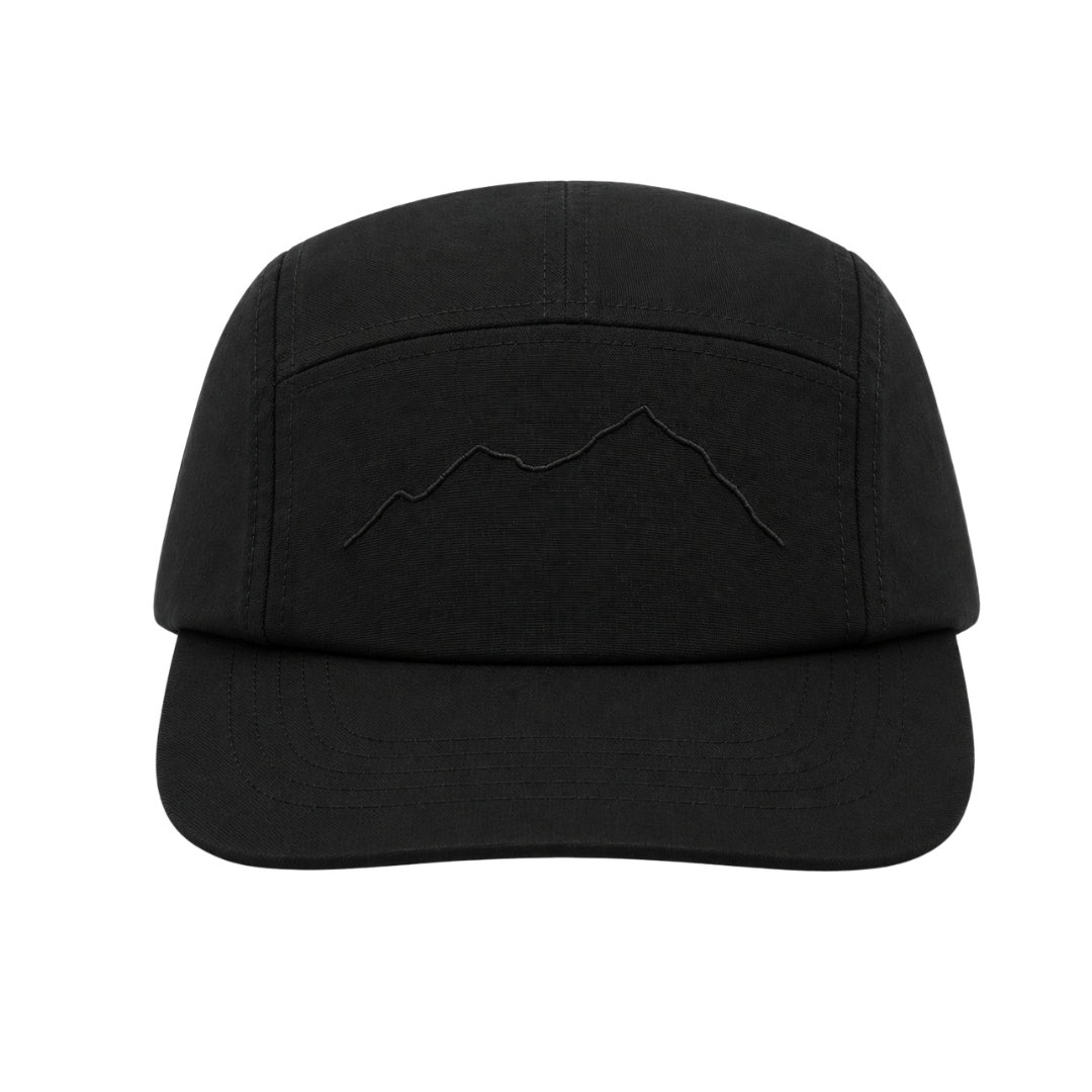 Mountain Range 5 Panel Canvas - Black