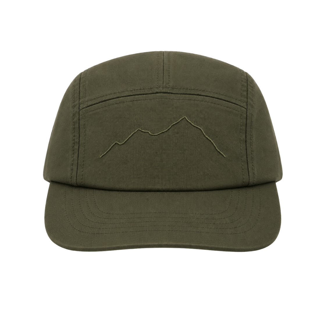 Mountain Range 5 Panel Canvas - Moss Green