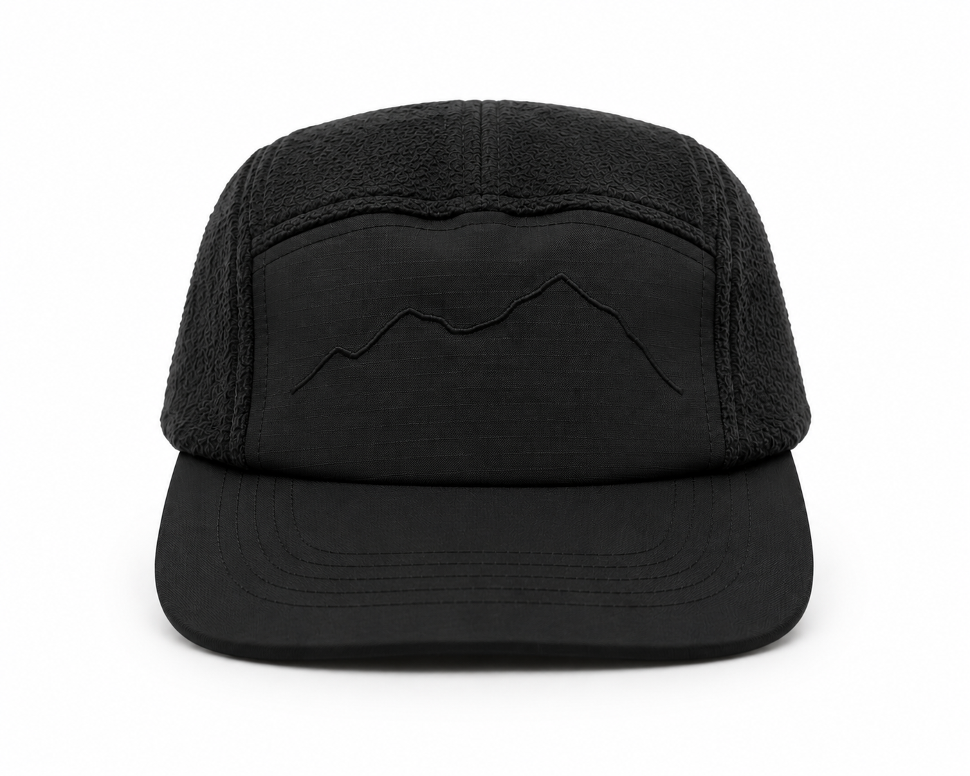 Mountain Range 5 Panel Fleece - Black