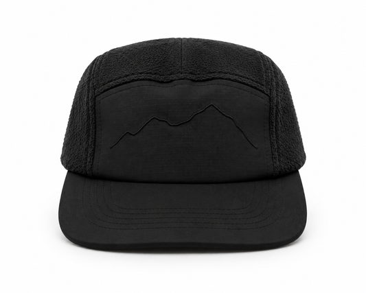 Mountain Range 5 Panel Fleece - Black